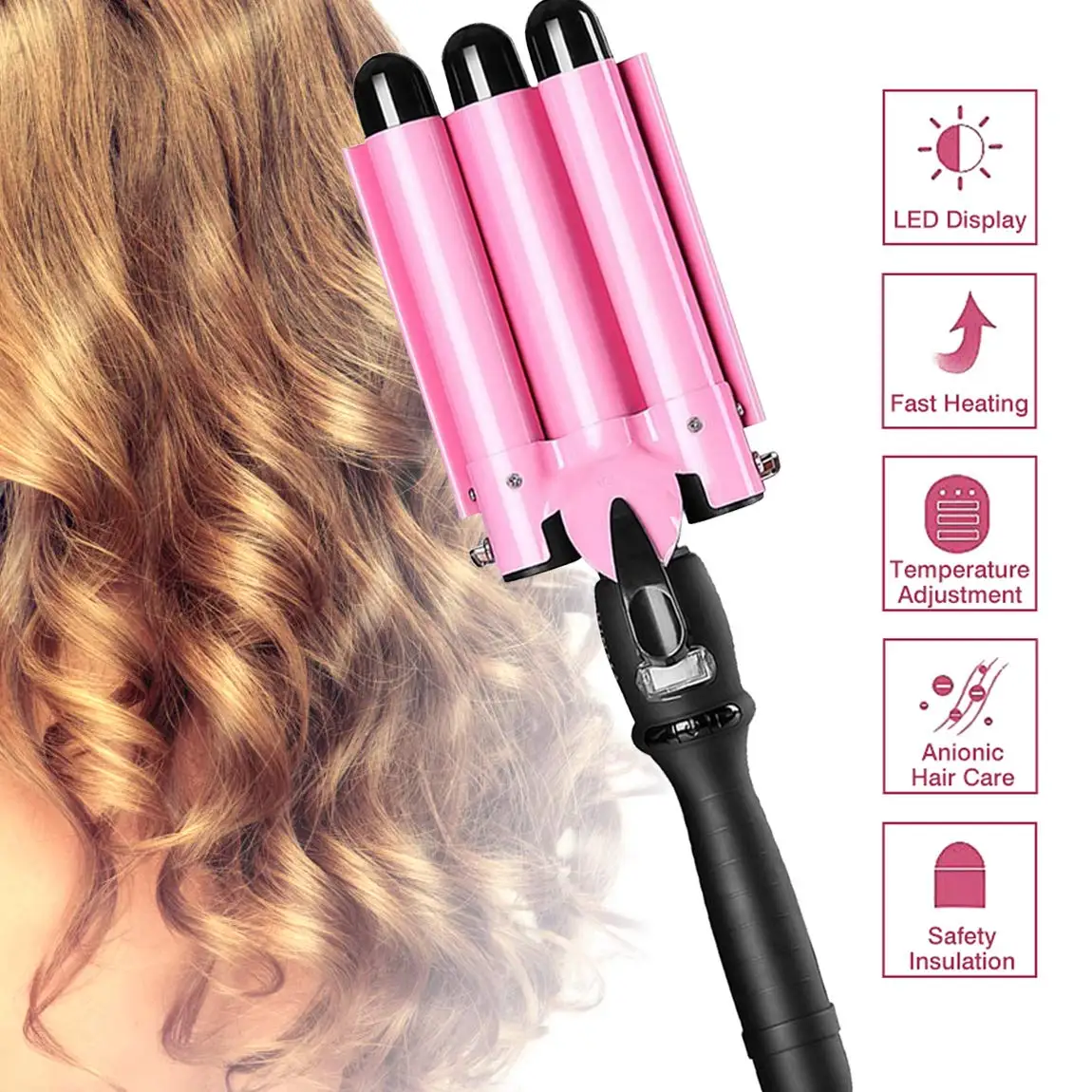 32mm Professional Magic Hair Curler Ptc Heater And Lcd Temperature