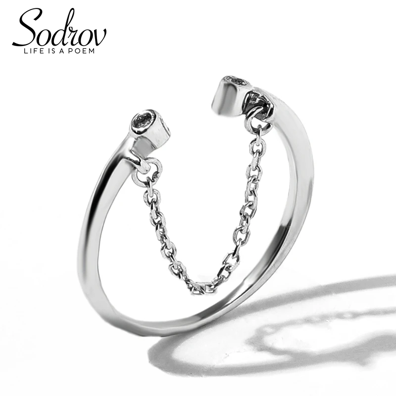 

New Arrival 925 Sterling Silver Adjustable Rings for Women Minimalist Pubctiform Lovely Opening Rings Brand Fine HR013