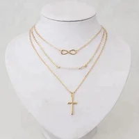 

Fashion alibaba online shopping pendant beaded gold cross necklace for amazon top sell Wholesale N80000059