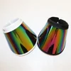 New arrival soft plastic anti uv sun visor cap with fancy rainbow pvc lens