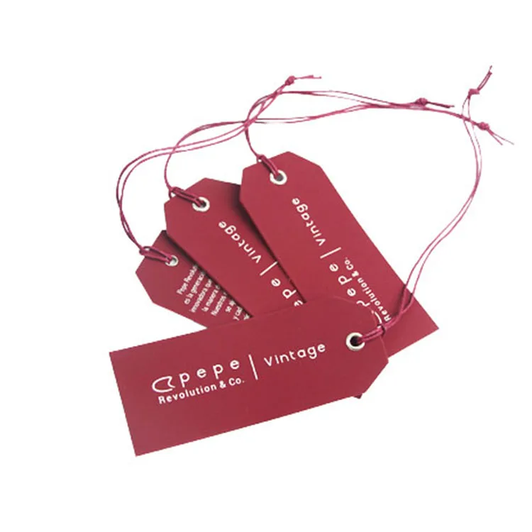

Custom brand name black paper hang tags for clothing with swing, Customized, black, white, green, red