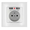 16A 250V France Electric Power Wall Socket USB With Two Charging Port