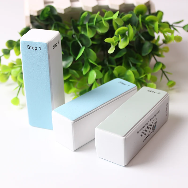 

4 Side High Quality Sponge Shiner Nail Buffer Block, Sky blue