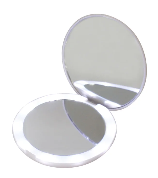 

Round double side purse rose gold make up mirror led travel pocket mirror for reapply makeup