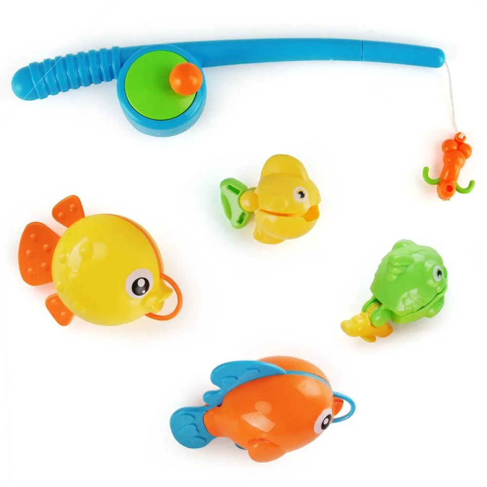 Rod And Reel Fishing Fun Bathtub Bath Toy Set For Kids With Fish And ...