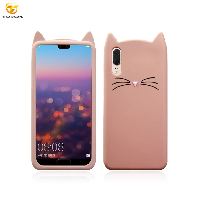 

Wholesale Custom 3D Cartoon Cute Ears For Huawei P20 Silicone Phone Case, Ect