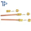 Refrigerant copper tube refilling 1/4 inch length 100mm copper charging access vlaves