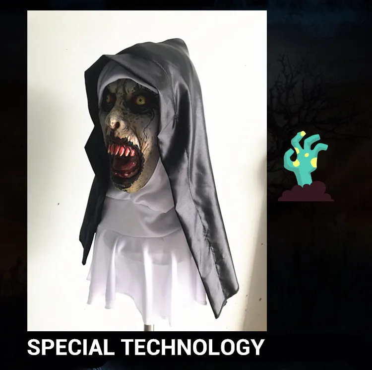 Hot Sales Nun Terror Cosplay Mask Latex Horror Mask Halloween Party The Town Nun Mask Buy Nun Terror Maks Conjuring 2 Nun Mask The Town Nun Mask Product On Alibaba Com