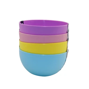 Image of VARYAG eco-friendly 4pc/set high quality household fruit bowl plastic reusable mixing unique stackable round salad bowl