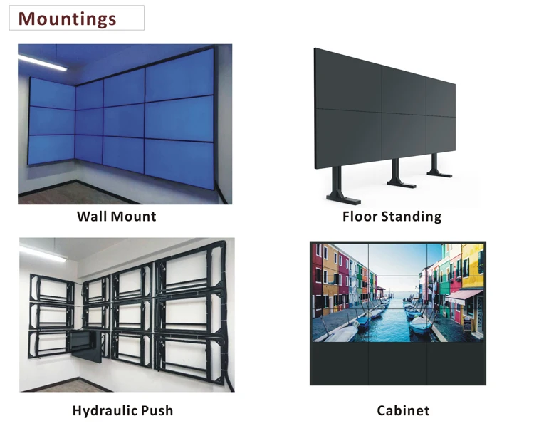 3x1 1x3 LCD Video Wall 46 Inch 5.5mm Bezel 1080P Professional Video Wall Display ZAX-46PJ057P-LED.jpg