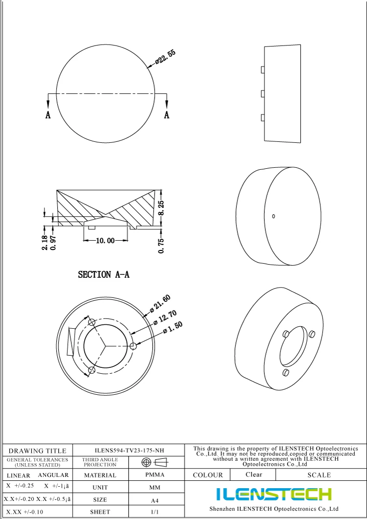 led lens for 55 inch lg tv bar 175 degree backlight tv lens