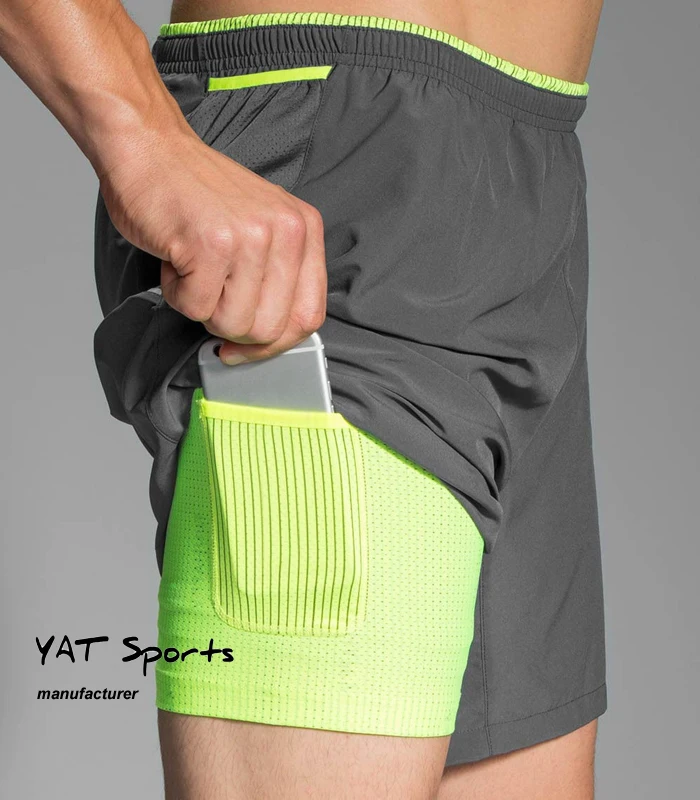 Time To Run Men's Split Pace Spirit Active Running/Gym/Athletics Shorts with Quick Dry Liner & Zip Pocket