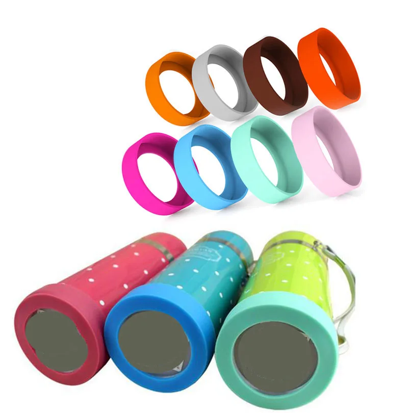 

dia 6~ water bottle cover silicone bottom sleeves silicone cup bumper, Multi-colors