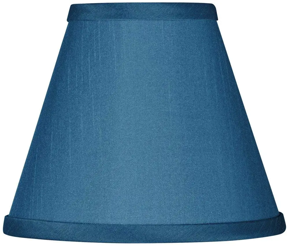 Blue Faux Silk Set of Four Shades 3x6x4 3/4 (Clip-On)