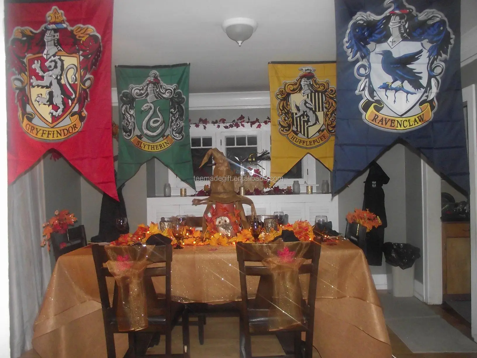 自定义哈利 波特霍格沃茨学校四栋房子 crests 旗帜 30"x 50"