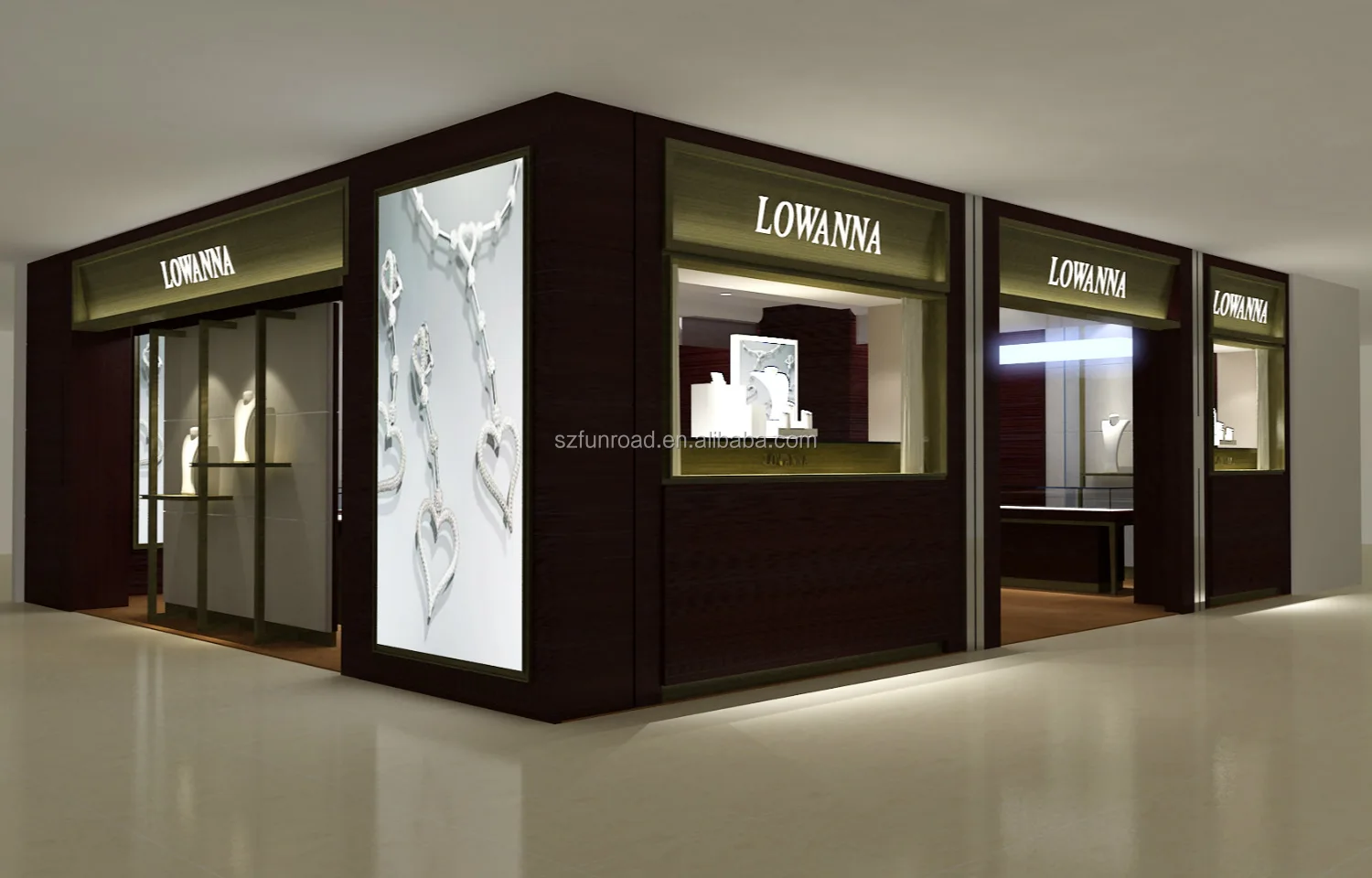2018 Chinese manufacturer jewelry store display jewelry shop showcase design