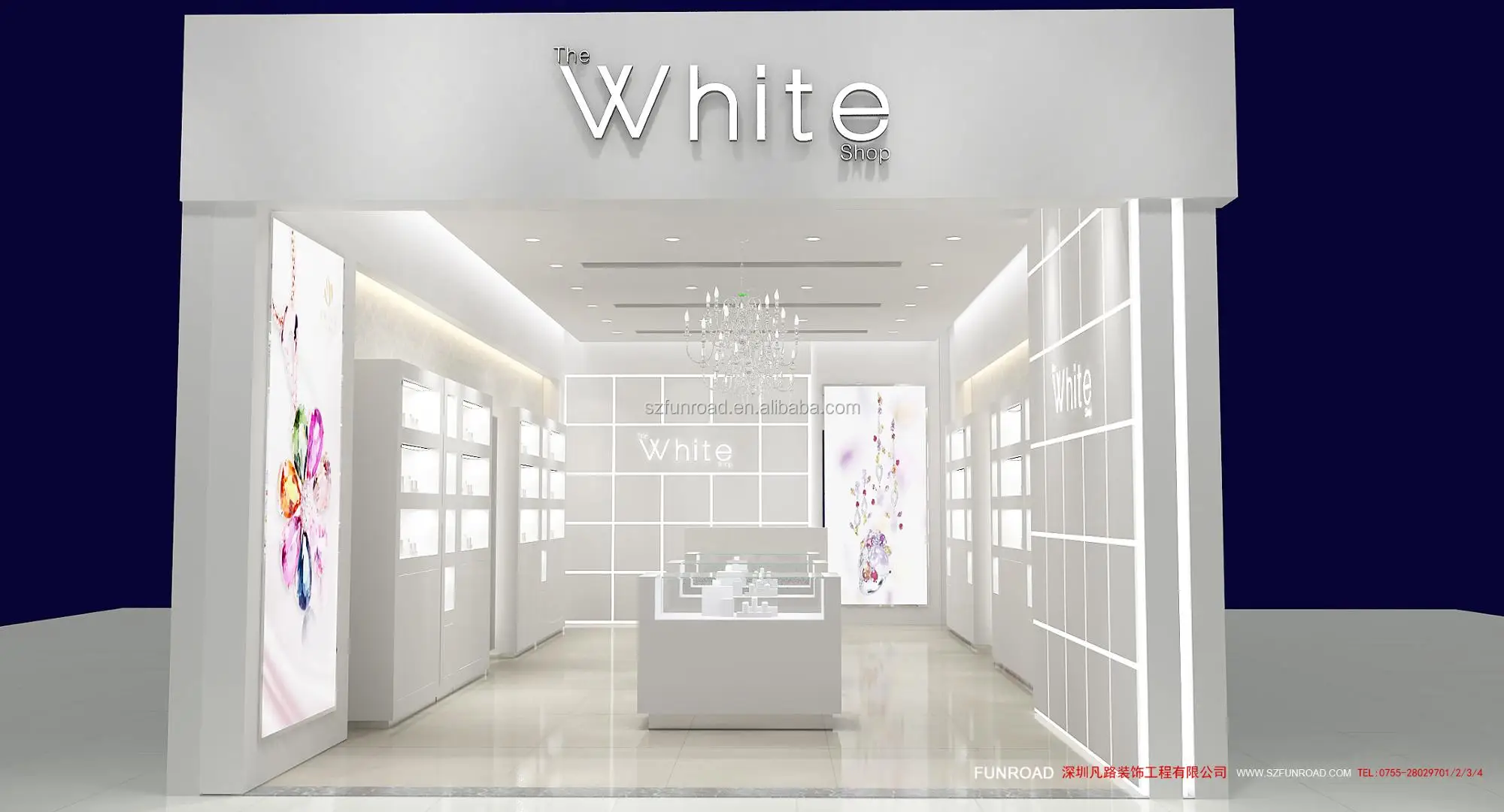 Customized retail modern fashion display modern kiosk jewelry booth made in China for sale