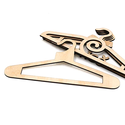 Laser Cut Wood Custom antique wood coat hangers kids wood coat hanger