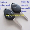 high quality key shell for Mit 2 button remote key (blade tip with groove, removable MIT8 blade)