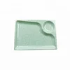 plastic ice-crack design melamine rectangle shape two section plate