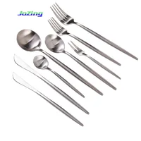 

Stainless Steel 304 Silver Wire Drawing Cutlery Set Steak Knife and Fork Spoon for Restaurant