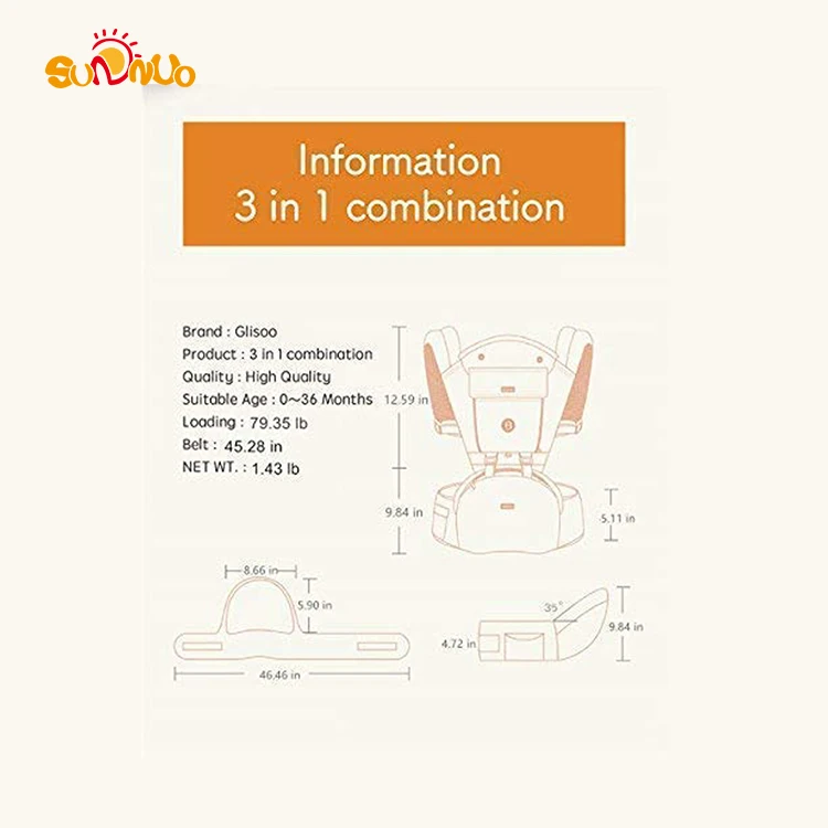 Breathable Cotton Cool Mesh with Detachable Hood Baby Carrier