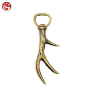 Image of Customized shape personalised antler shape beer metal bottle opener