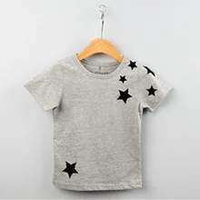Children Kids Boys Korean Version Star Pattern Short-Sleeved Cotton T-shirt 2-7Y