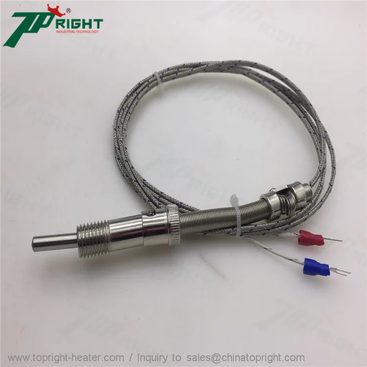 1m Length Pt100 Type Thermocouple Temperature Sensor Cable With Probe