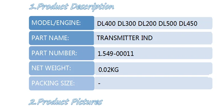 Wheel Loader Dl400 Dl300 Dl200 Dl500 Dl450 Transmitter Ind For 1.549