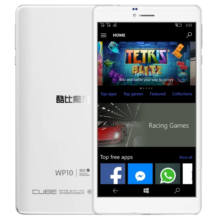 Cube WP10 Call Tablet, 6.98 inch, 2GB+16GB, Qualcomm MSM8909 Quad-core 32-bit 1.3GHz
