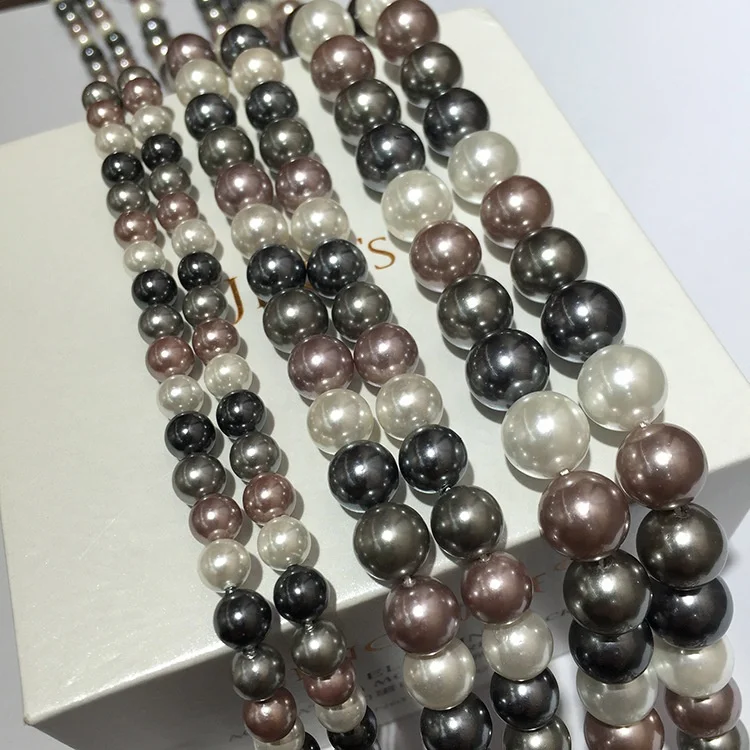 

loose shell beads gray purple pearl chinese pearl for necklace bracelet DIY