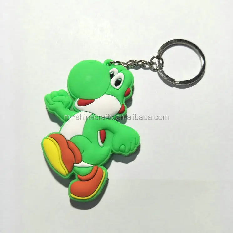 3PC 3D Mario Soft Rubber Keyring Keychain Double Sides New