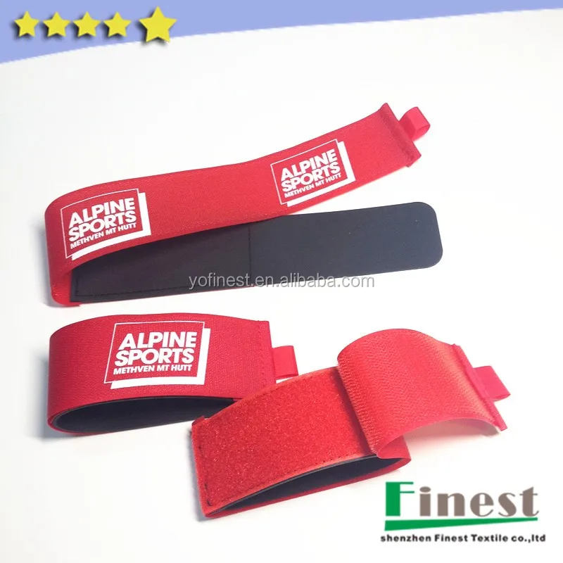 alpine ski strap rubber logo printed