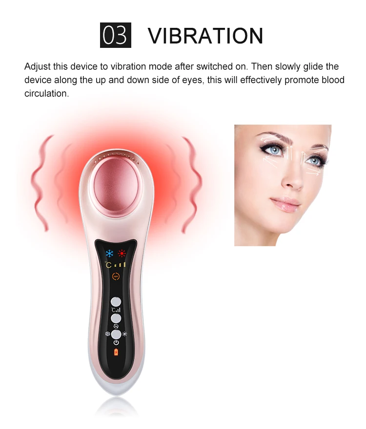 Cheapest home use hot and cold eye massager vibrating ultrasonic photon facial massager