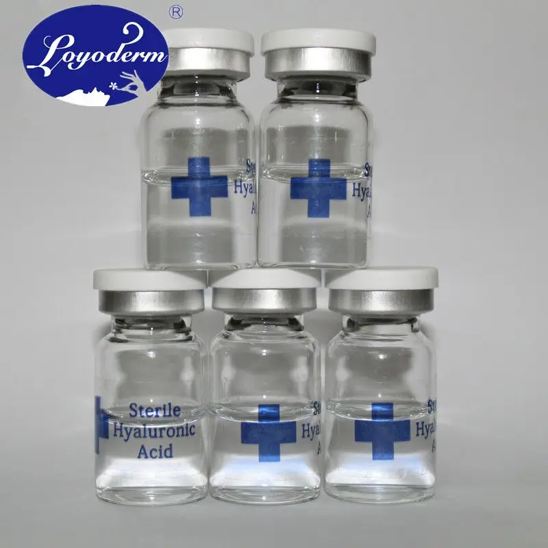 

cosmetic hyaluronic acid filler 10 ml vials of injectable for face, Transparent
