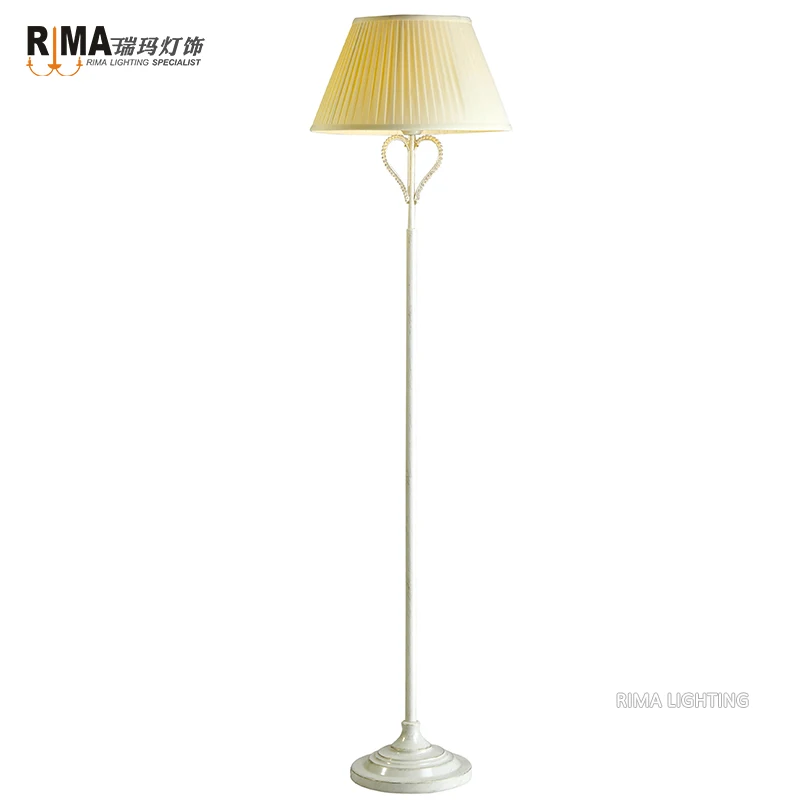 Floor flower standing lamp Factory price home interior fabric single modern White dowmlight lamp