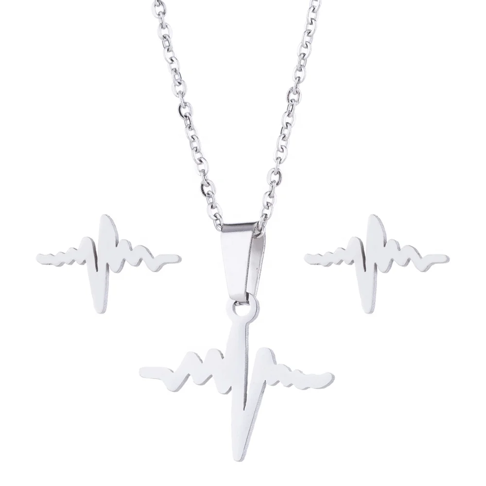 

ecg necklace stainless steel unique earring findings mini jewelry for girls