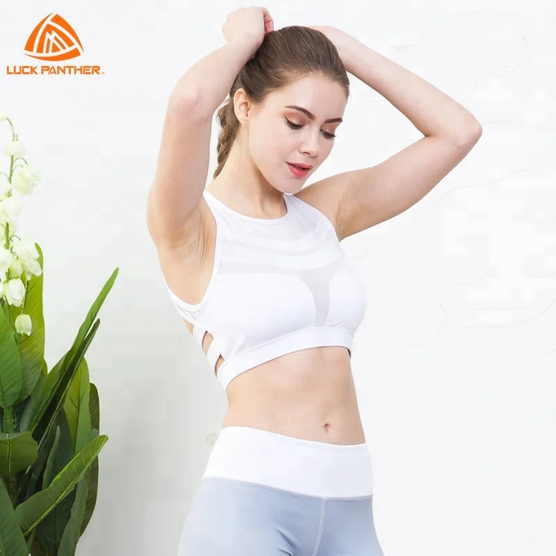 

2019 White Women Sports Wear Running Top Wear White Yoga Bra