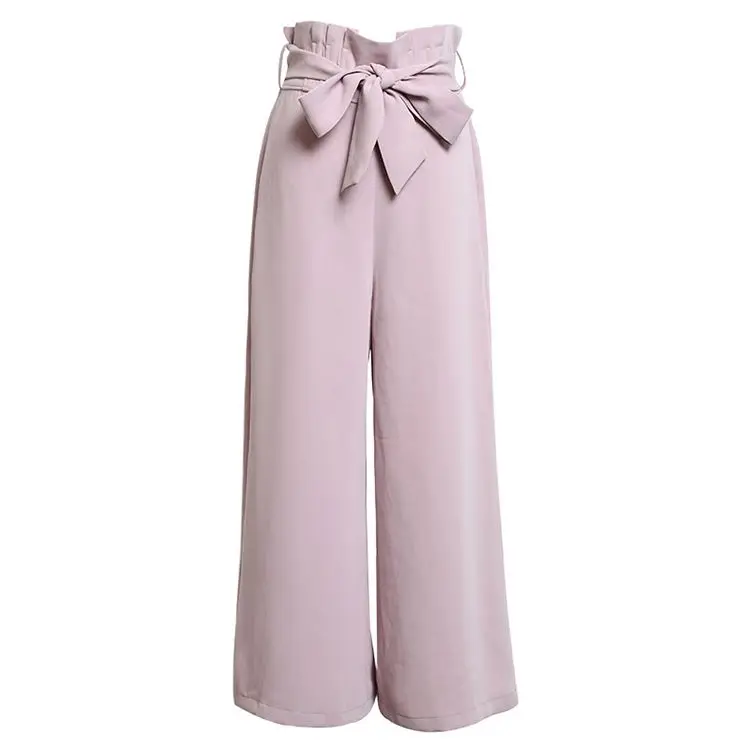 

Wholesale Women Ruffle Pants Monogram Finn Wide Leg Pants