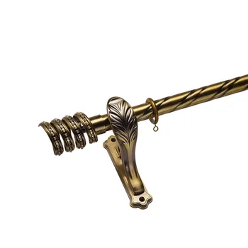 Kyok Free Standing Curtain Rod Pole Set,Iron Anti Brass Twisted Curtain