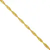 2mm 14k Solid Yellow Gold Singapore Chain Necklace Fashion Chain Necklace