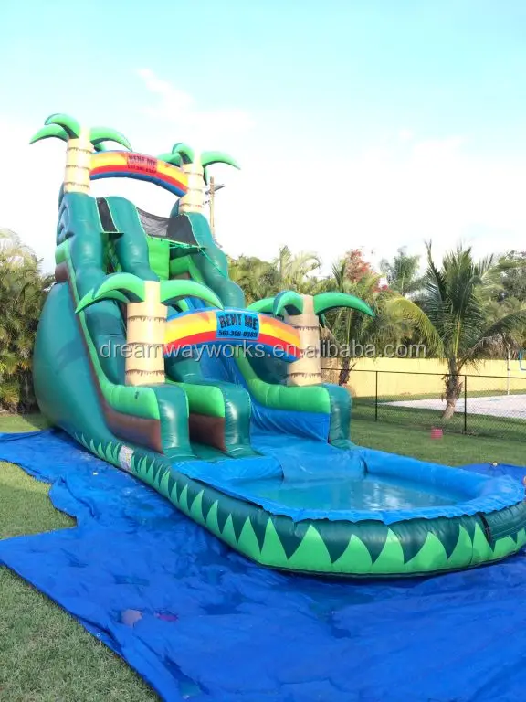 Inflatable-Waterslide-Green-Tropical
