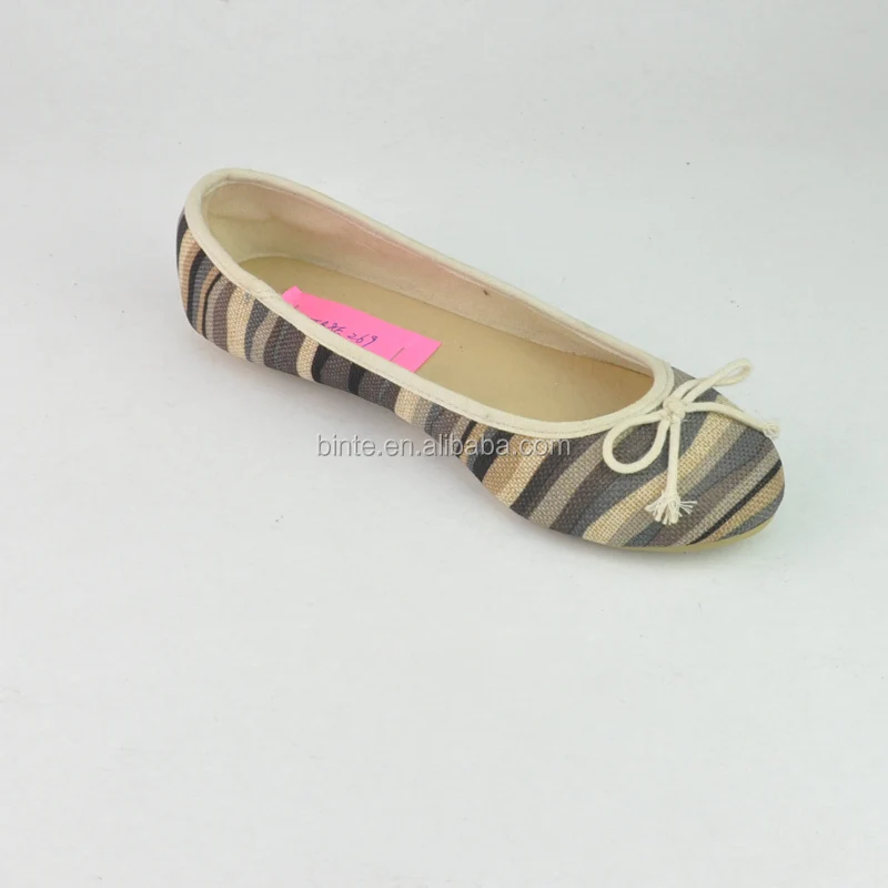 Grass mesh upper and canvas lining ballerina shoes 2019 buy flat ballet shoe from china