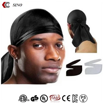 Men S Durag Doo Rag Black Kerchief Hood Coif Satin Hair Scarf
