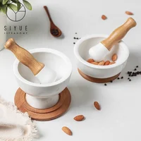 

New design porcelain kitchen white mortar and pestle