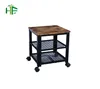 2 tiers storage shelf modern wood coffee table set with wheels living room furniture