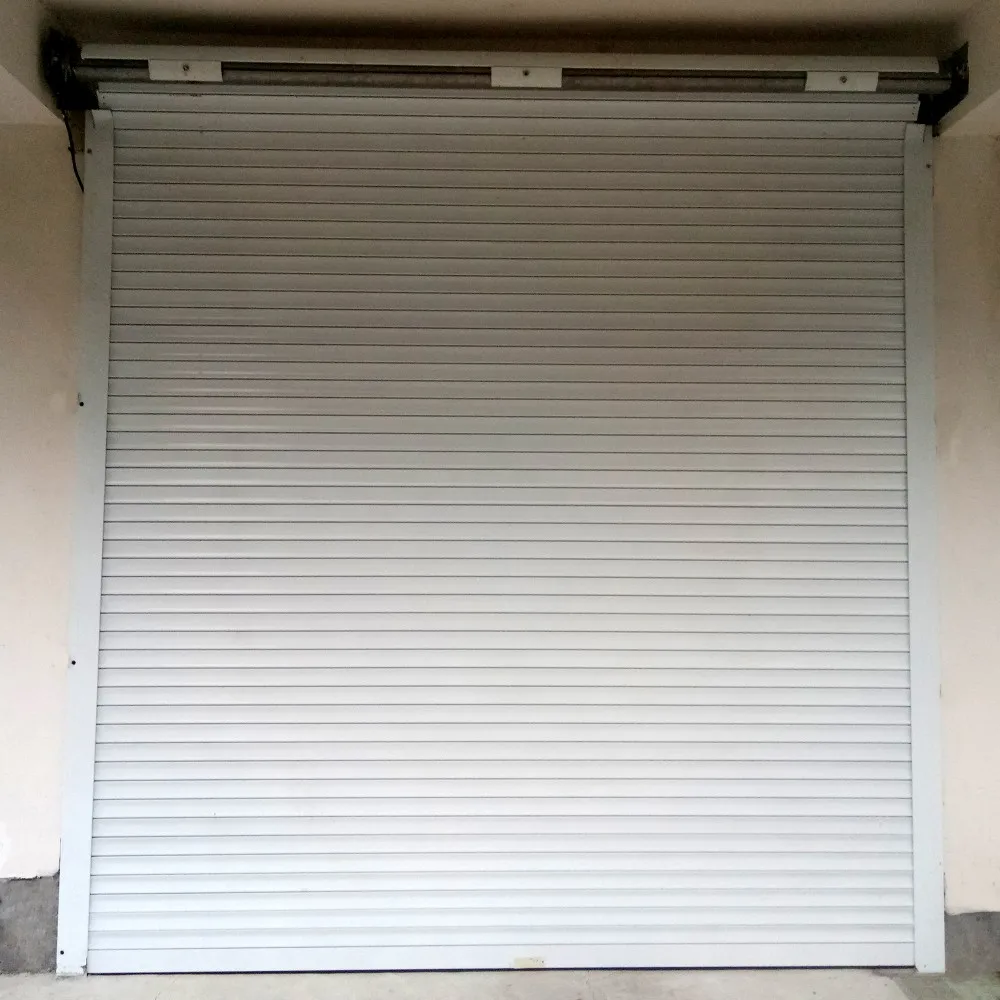 Automatic White Aluminum Roller Shutter Gates Remote Control Rolling Up ...