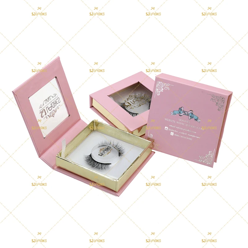 

Wholesale faux mink lash 3D silk lash synthetic false eyelashes custom box with logo, Black