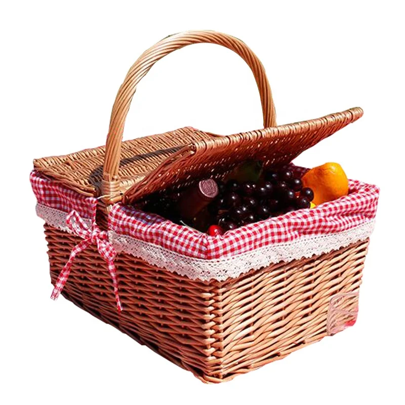 

Online Shopping Wedding Decoration Gift Storage Wicker Picnic Basket Set, Natural